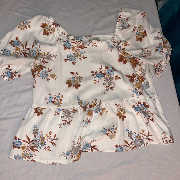 Loft Outlet Floral Raglan Sleeve Top Size Medium - Picture 3 of 13